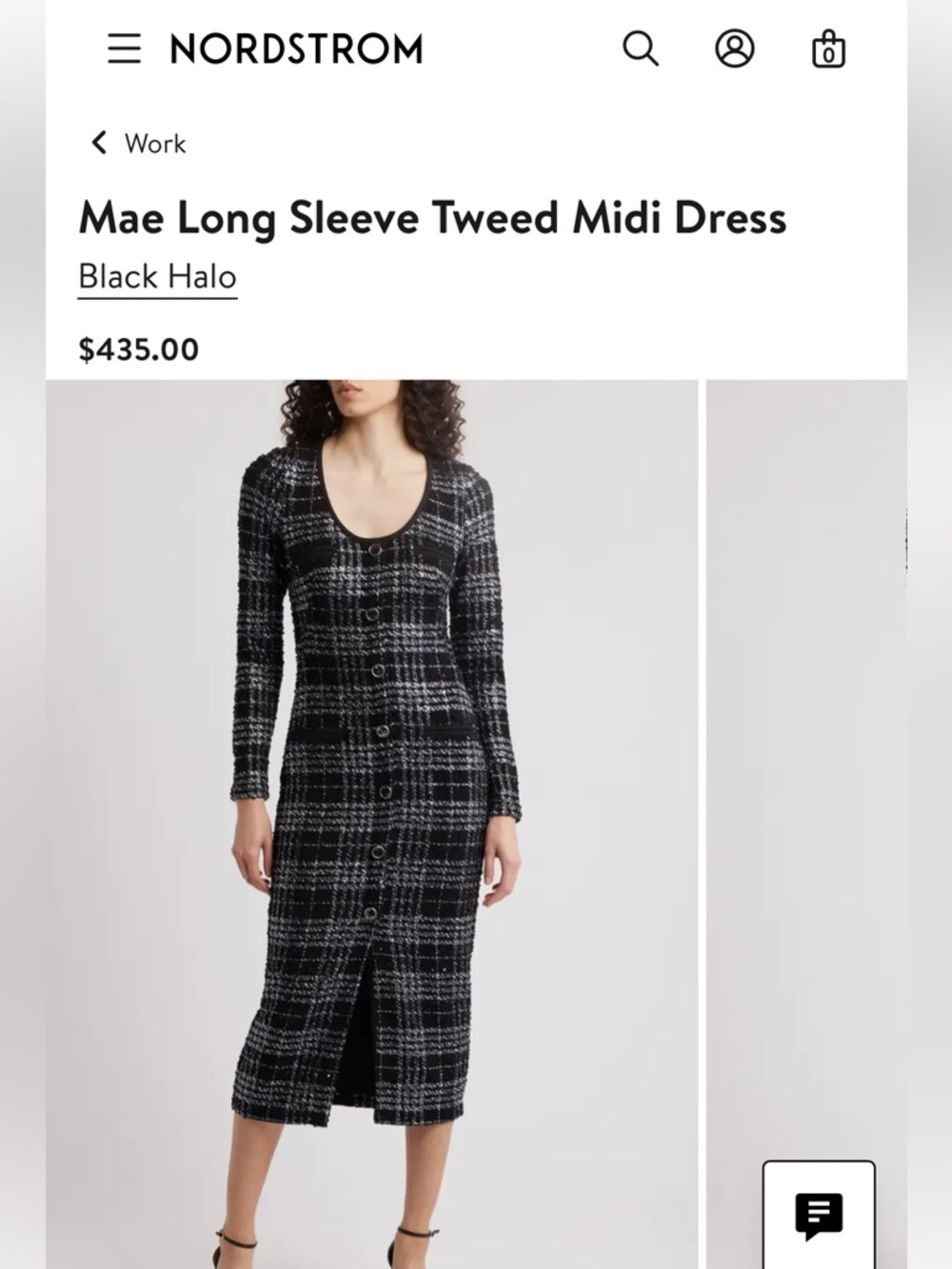Black Halo Black and White Plaid Midi Skirt - Picture 2 of 4